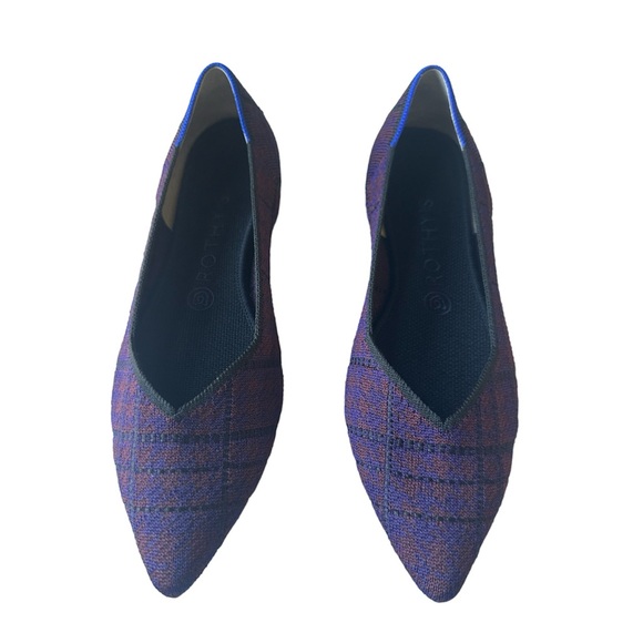 Rothy's Cranberry Plaid Points Brand New Retired Size 9.5 - Picture 4 of 9